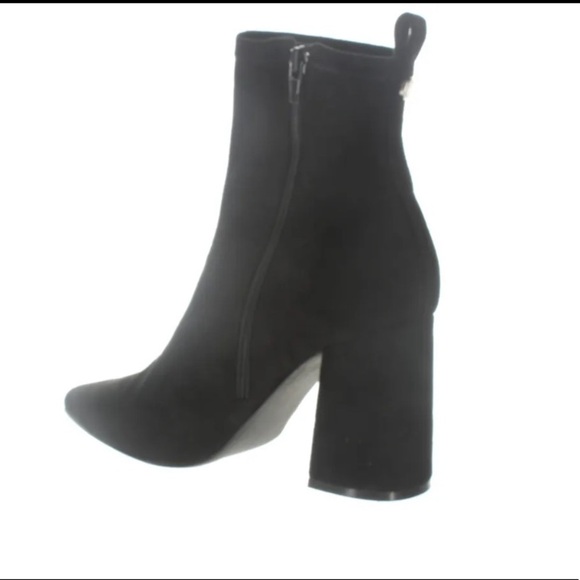 Steve Madden black suede stacked heels ankle boots Sz 10 new - Picture 3 of 8